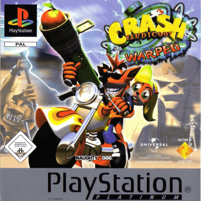 Crash Bandicoot Warped box art for Playstation